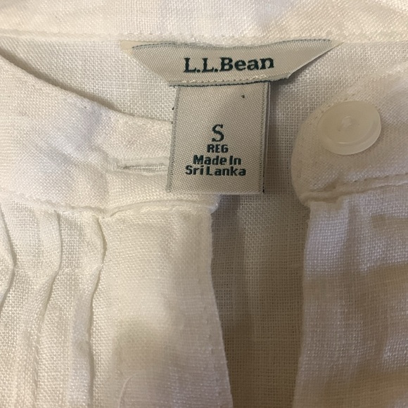 LL Bean linen tuxedo shirt machine washable - Picture 2 of 5
